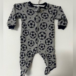 Grey soccer onesie